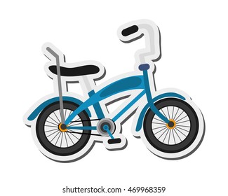 flat design single blue bike icon vector illustration