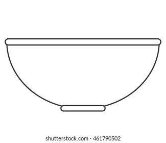 flat design single bowl icon vector illustration
