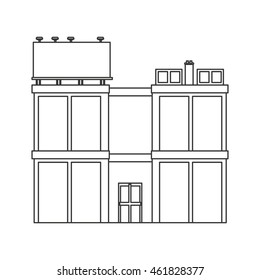 flat design single building icon vector illustration