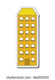 flat design single building icon vector illustration