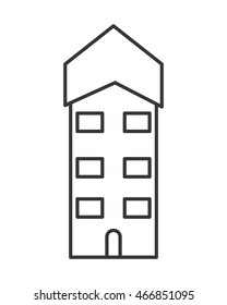 flat design single building icon vector illustration