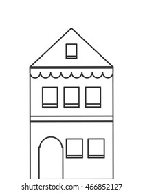 flat design single building icon vector illustration