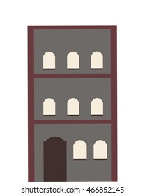 flat design single building icon vector illustration