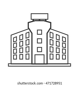 flat design single building icon vector illustration