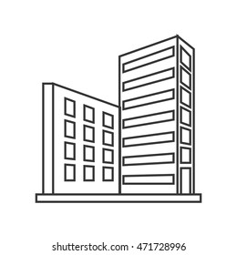 flat design single building icon vector illustration