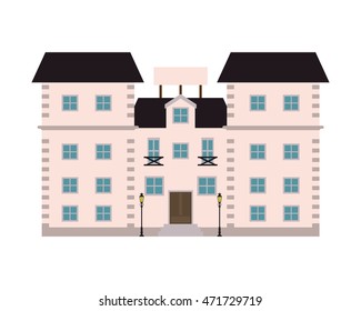 flat design single building icon vector illustration