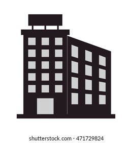 flat design single building icon vector illustration