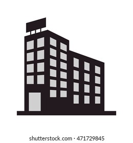 flat design single building icon vector illustration