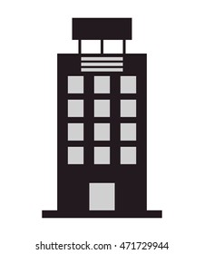 flat design single building icon vector illustration