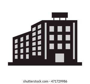 flat design single building icon vector illustration