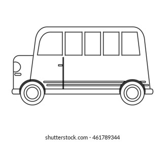 flat design single bus icon vector illustration