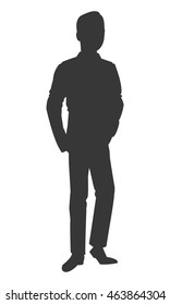 flat design single businessman icon vector illustration