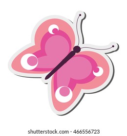 flat design single butterfly icon vector illustration