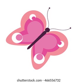 flat design single butterfly icon vector illustration