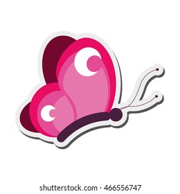 flat design single butterfly icon vector illustration