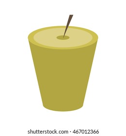 flat design single candle icon vector illustration
