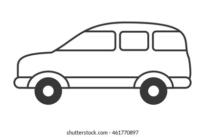 flat design single car icon vector illustration