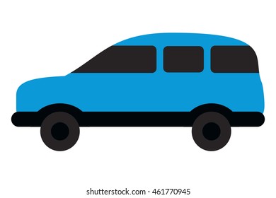 flat design single car icon vector illustration