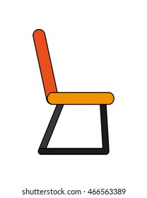 flat design single chair icon vector illustration