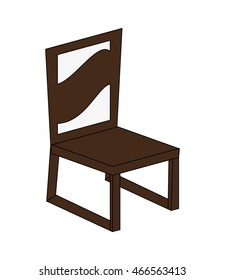 flat design single chair icon vector illustration