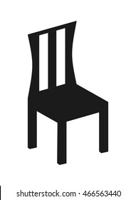 flat design single chair icon vector illustration