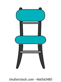 flat design single chair icon vector illustration