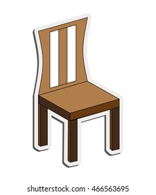 flat design single chair icon vector illustration