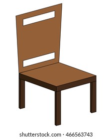 flat design single chair icon vector illustration