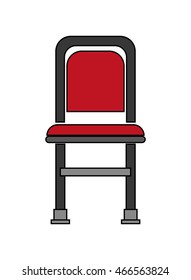 flat design single chair icon vector illustration