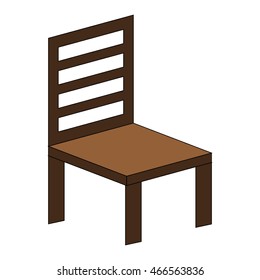 flat design single chair icon vector illustration
