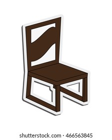 flat design single chair icon vector illustration