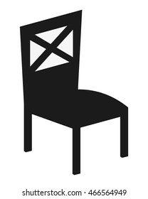 flat design single chair icon vector illustration
