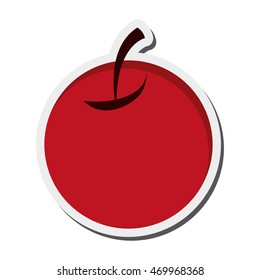 flat design single cherry icon vector illustration
