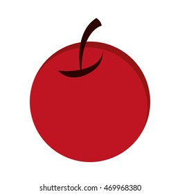 flat design single cherry icon vector illustration