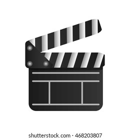 flat design single clapperboard icon vector illustration