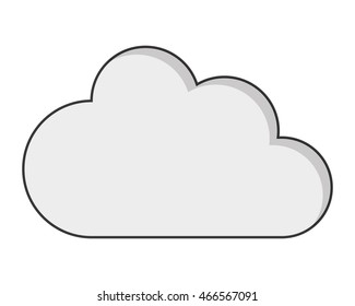flat design single cloud icon vector illustration