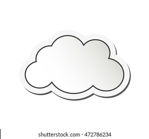 flat design single cloud shape icon vector illustration