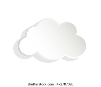 Flat Design Single Cloud Shape Icon Vector Illustration