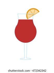 flat design single cocktail icon vector illustration