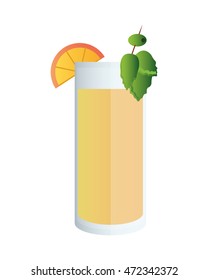 flat design single cocktail icon vector illustration