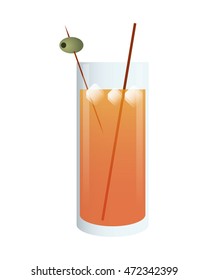 flat design single cocktail icon vector illustration