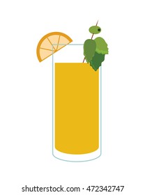 flat design single cocktail icon vector illustration