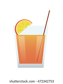 flat design single cocktail icon vector illustration