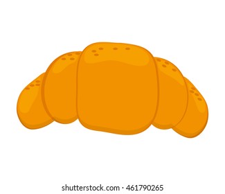 flat design single croissant icon vector illustration