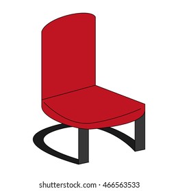 flat design single cushioned chair icon vector illustration