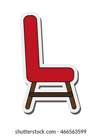 flat design single cushioned chair icon vector illustration