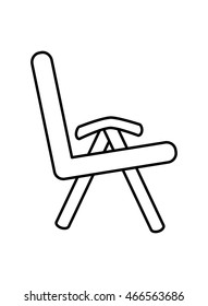 flat design single cushioned chair icon vector illustration