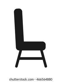 flat design single cushioned chair icon vector illustration
