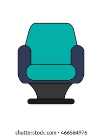 flat design single cushioned chair icon vector illustration