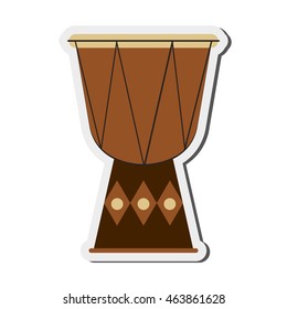 flat design single djembe icon vector illustration